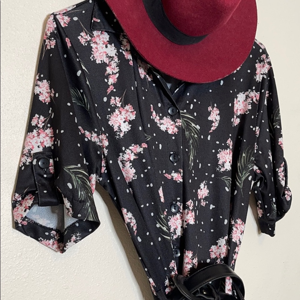Long Black Floral Dress